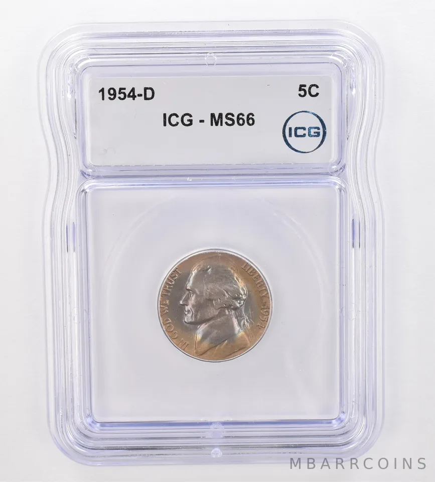 1954-D Jefferson Nickel MS66 ICG Beautiful Tone *9860