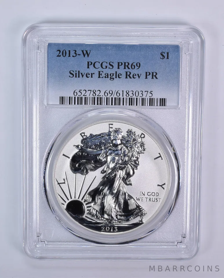 2013-W American Silver Eagle Reverse Proof PR69 PCGS Blue Label