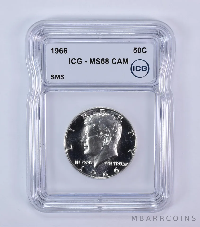 1966 Kennedy Half Dollar SMS MS68 CAM ICG
