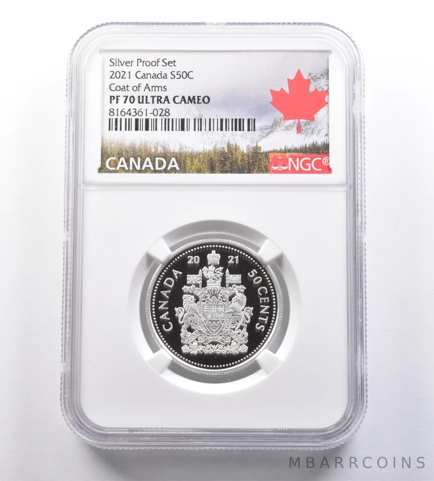 2021 Canada 50 Cents Silver Proof Set Coat Of Arms PF70 UCAM NGC *7089