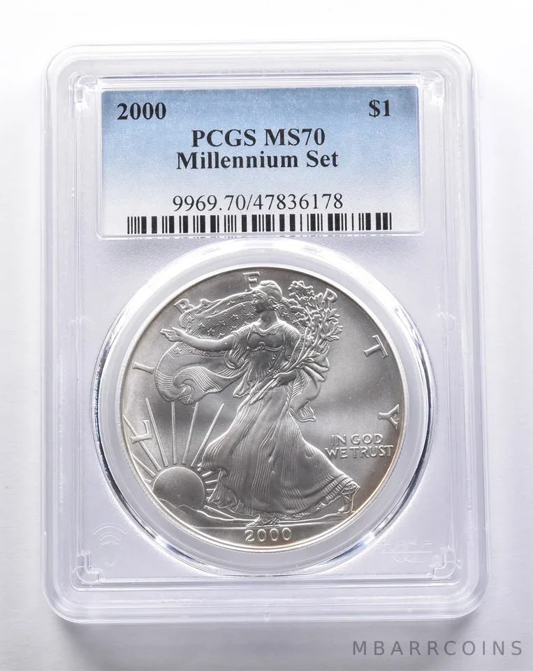 MS70 2000 American Silver Eagle Millennium Set PCGS a3377
