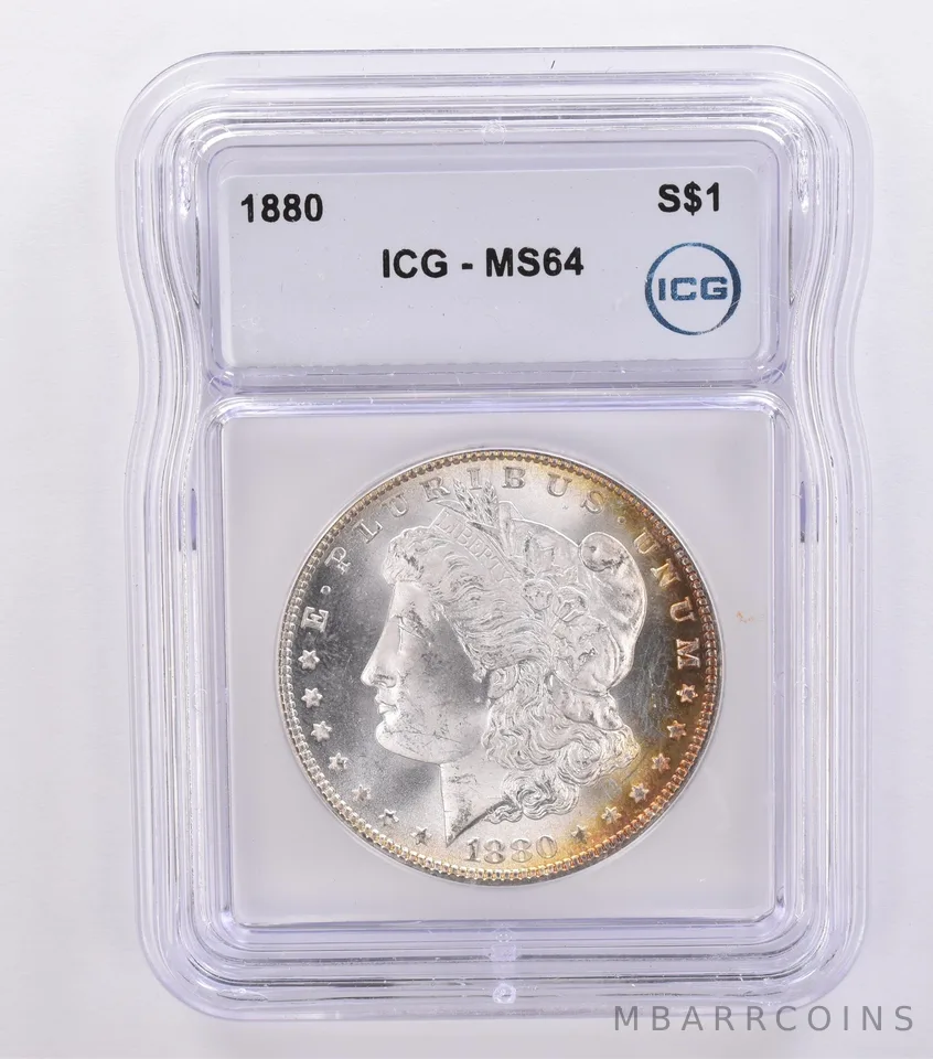 1880 Morgan Silver Dollar MS64 ICG Peripheral Tone *8682