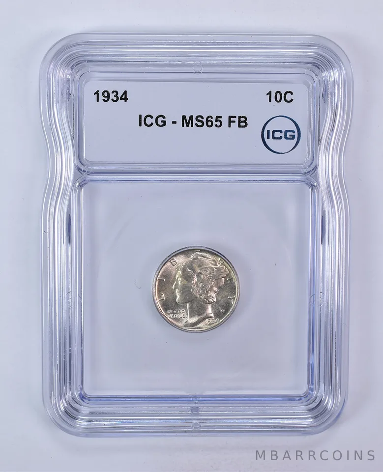 1934 Mercury Dime MS65 FB ICG
