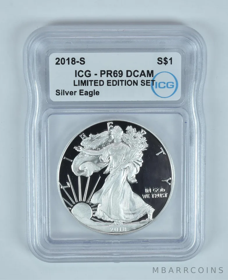 2018-S American Silver Eagle Limited Edition Set PR69 DCAM ICG