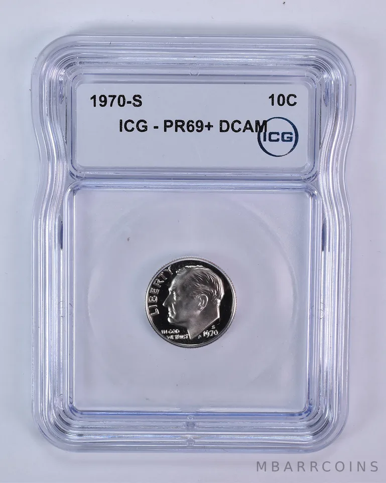 1970-S Roosevelt Dime PR69+ DCAM ICG