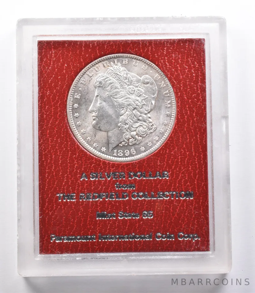 1896 Morgan Silver Dollar Unc Redfield Collection Paramount *5004
