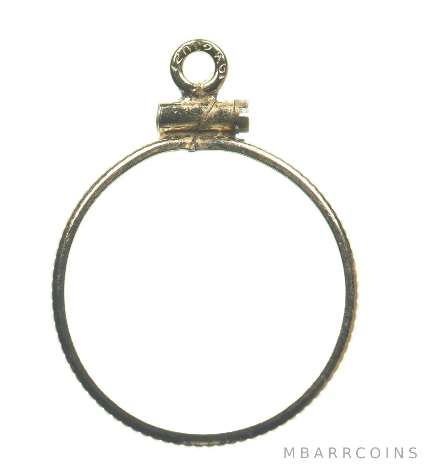 12k 0.6 Gram Gold Filled 15.5mm Coin Bezel Pendant Frame Edge *4958