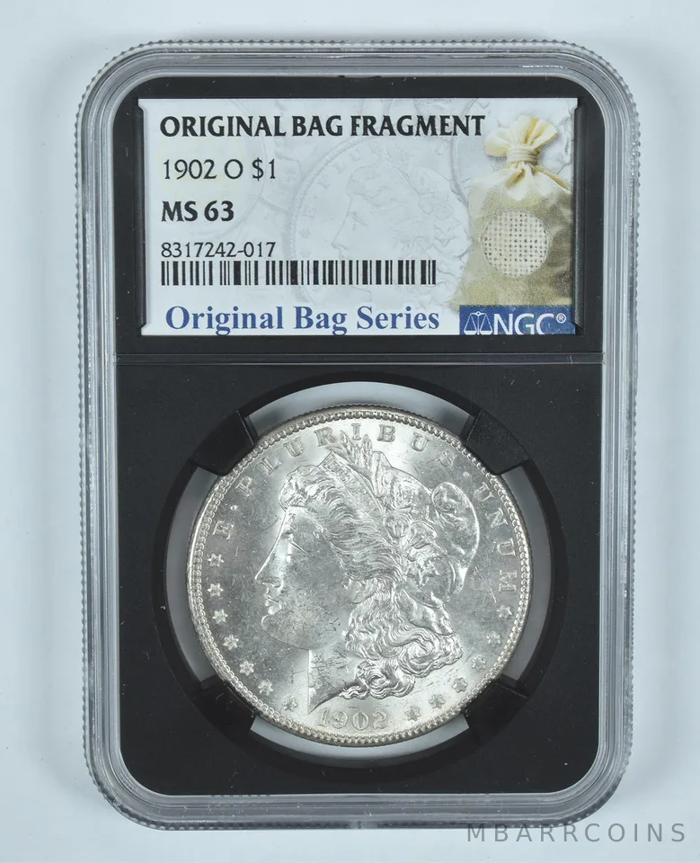 1902-O Morgan Silver Dollar Original Bag Fragment MS63 NGC