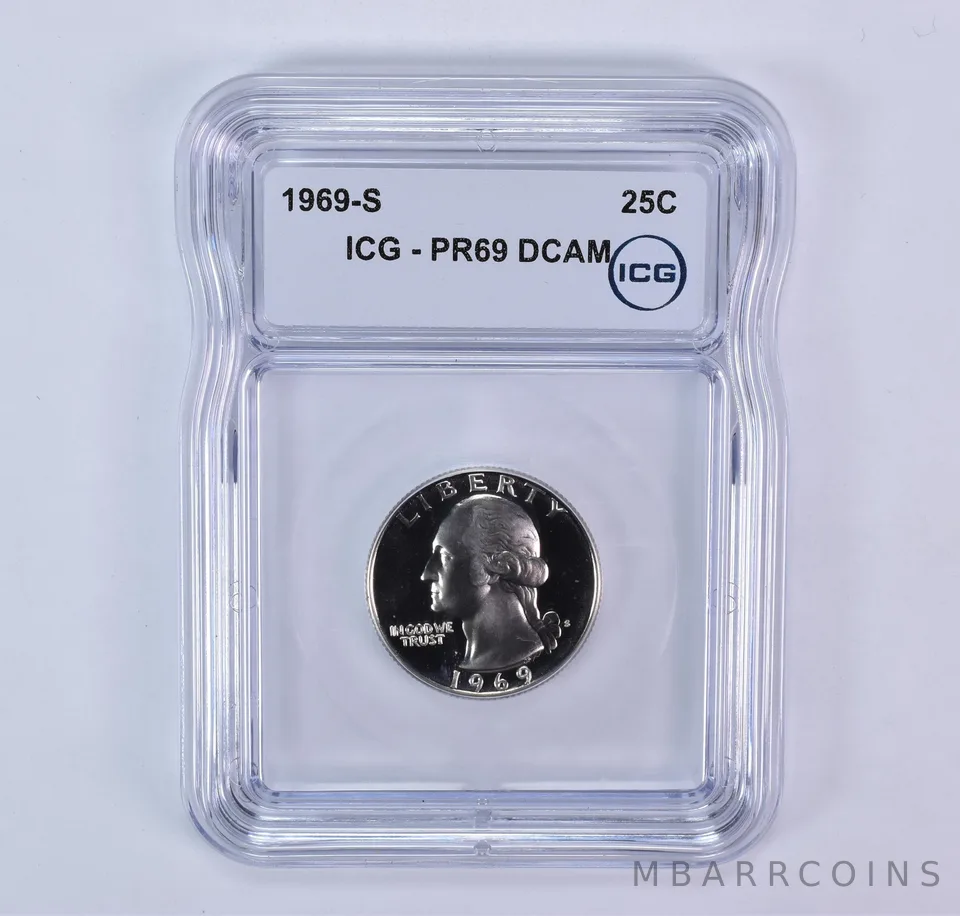 1969-S Washington Quarter PR69 DCAM ICG
