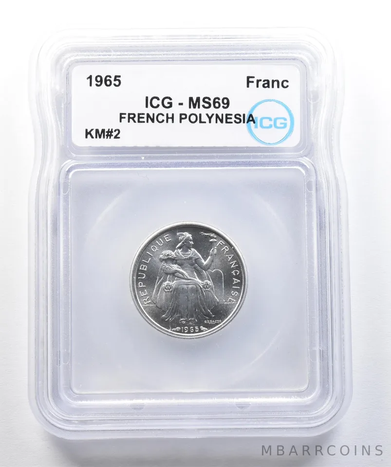1965 French Polynesia Franc KM#2 MS69 ICG *7817
