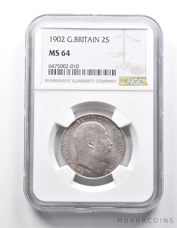 MS64 1902 Great Britain 2 Shillings NGC (Florin) a9971