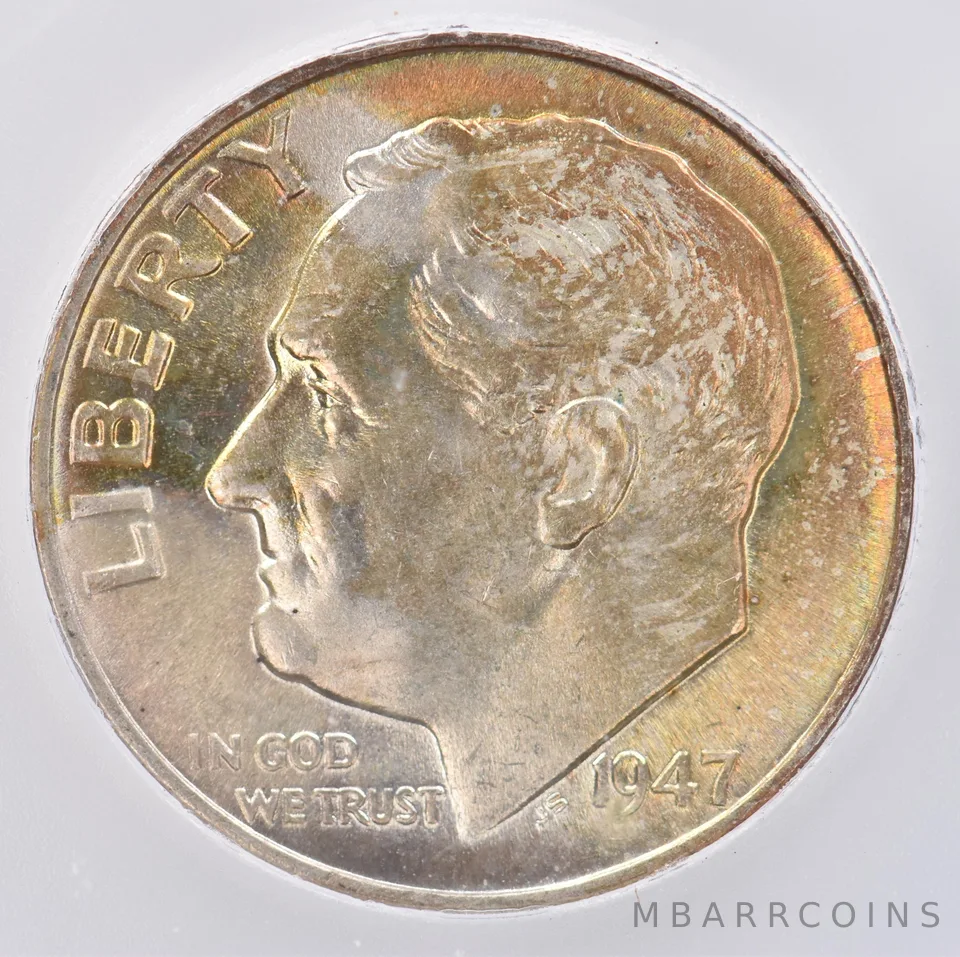 1947 Roosevelt Dime MS66 FB ICG Beautiful Tone *0851
