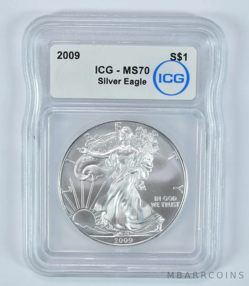 2009 American Silver Eagle MS70 ICG