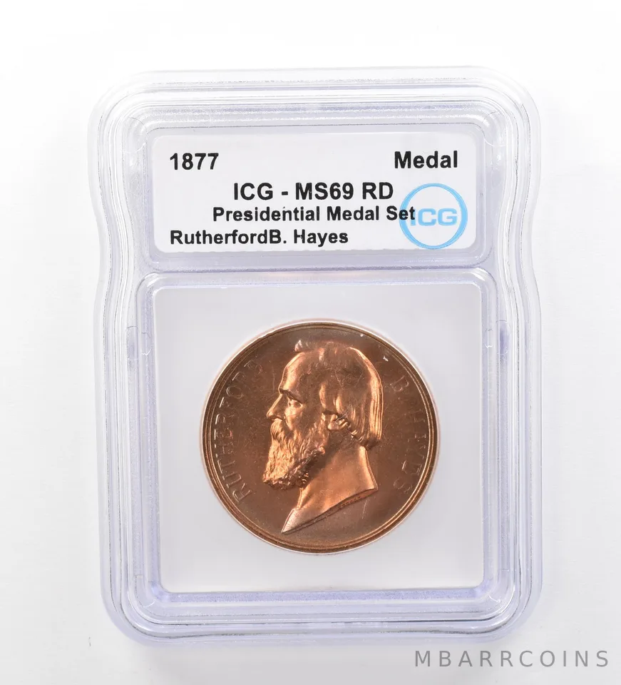 (1877) Presidential Medal Set Rutherford B Hayes MS69 RD ICG Nice Tone a1994