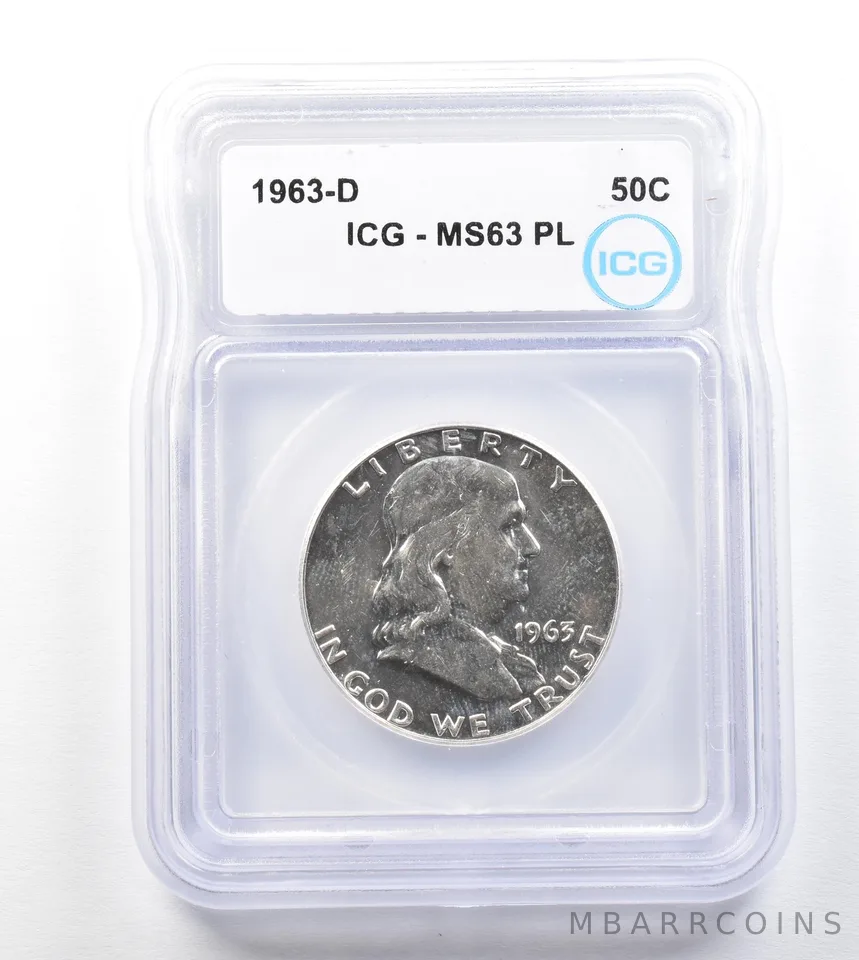 1963-D Franklin Half Dollar MS63 PL ICG a3300