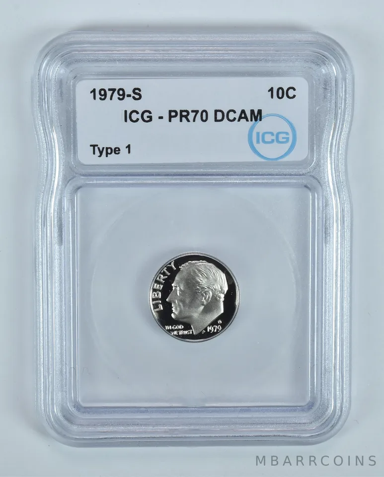 1979-S Roosevelt Dime Type 1 PR70 DCAM ICG