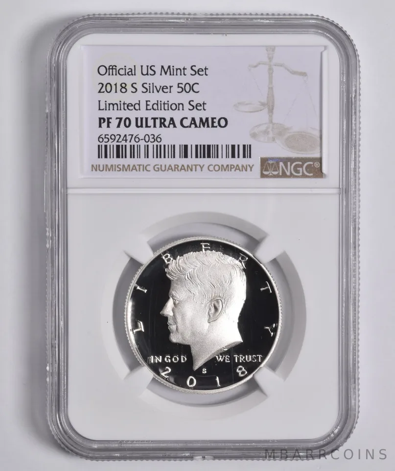 2018-S Kennedy Half Dollar Silver Limited Edition PF70UCAM NGC BROWN Lbl