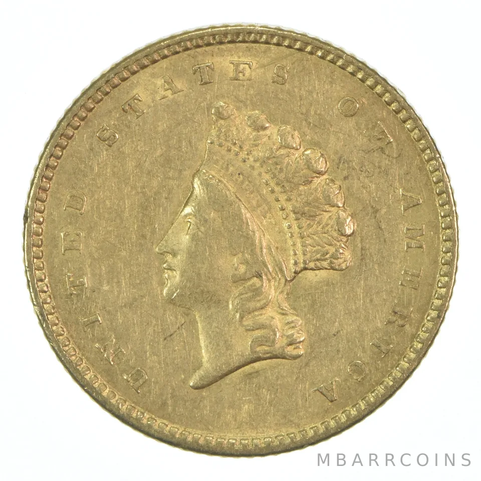 1854 $1 Indian Princess Head Gold Dollar Type 2 a5928