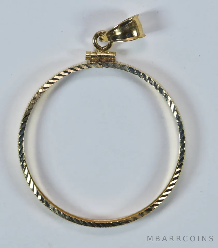 14kt Gold Coin Bezel $$20 Liberty Saint Gaudens 34.3mm 2.7g a9528