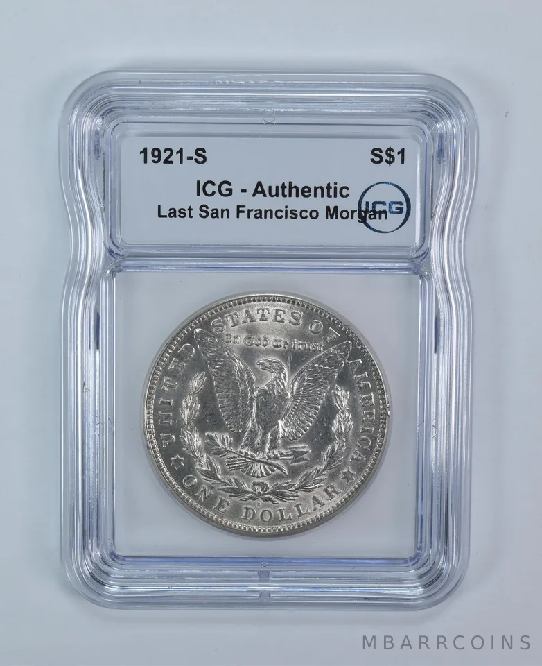 1921-S Morgan Silver Dollar Authentic ICG (Last San Francisco)