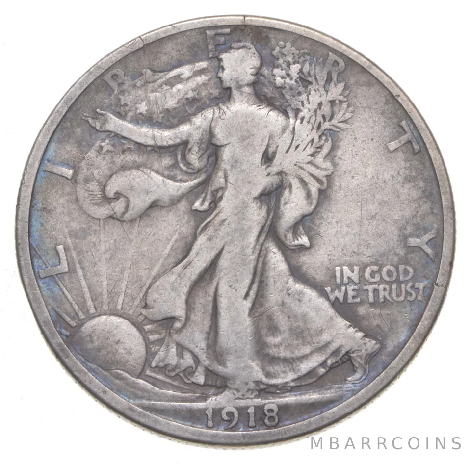 1918-D Walking Liberty Half Dollar a9746