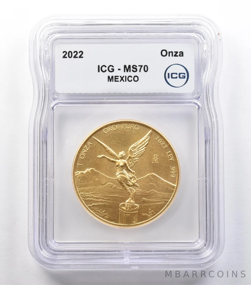 2022 Mo Mexico 1 Onza Gold Libertad MS70 ICG *2559