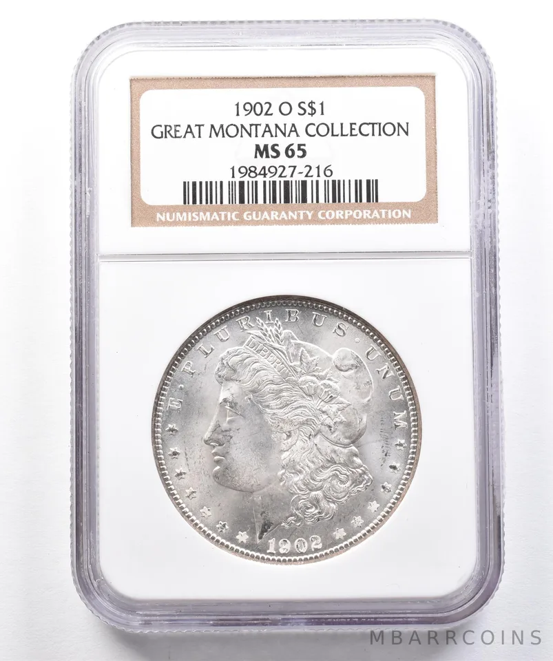 1902-O Morgan Silver Dollar Great Montana Collection MS65 NGC *1760