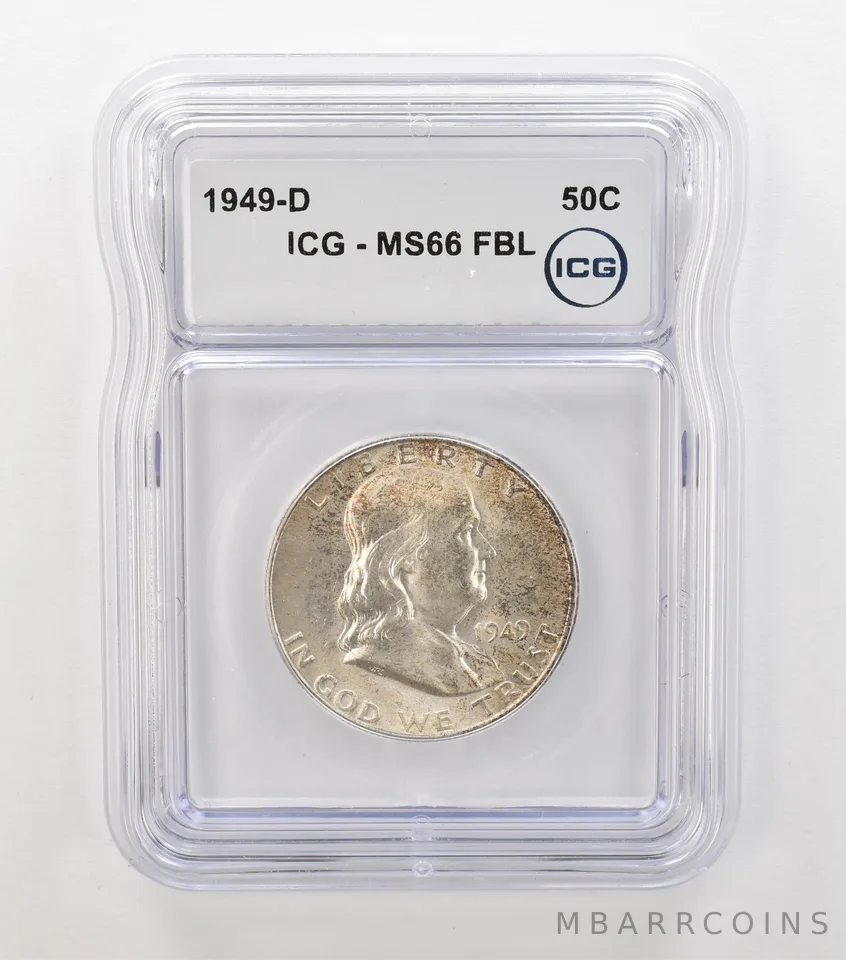1949-D Franklin Half Dollar MS66 FBL ICG Nice Tone *6874