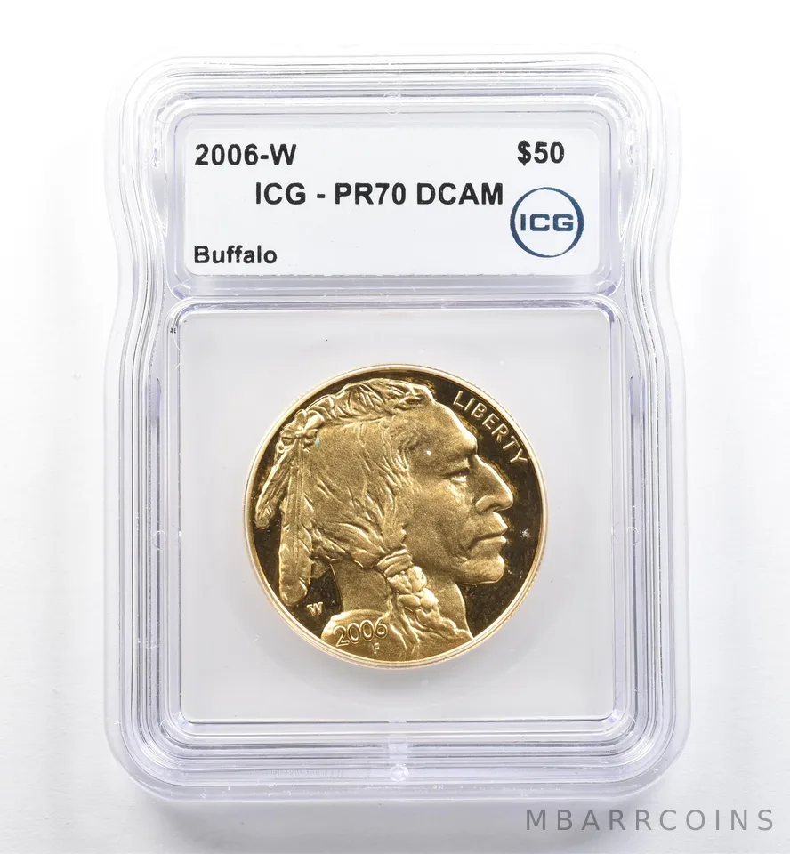 2006-W $50 American Gold Buffalo 1 Oz Gold PR70 DCAM ICG