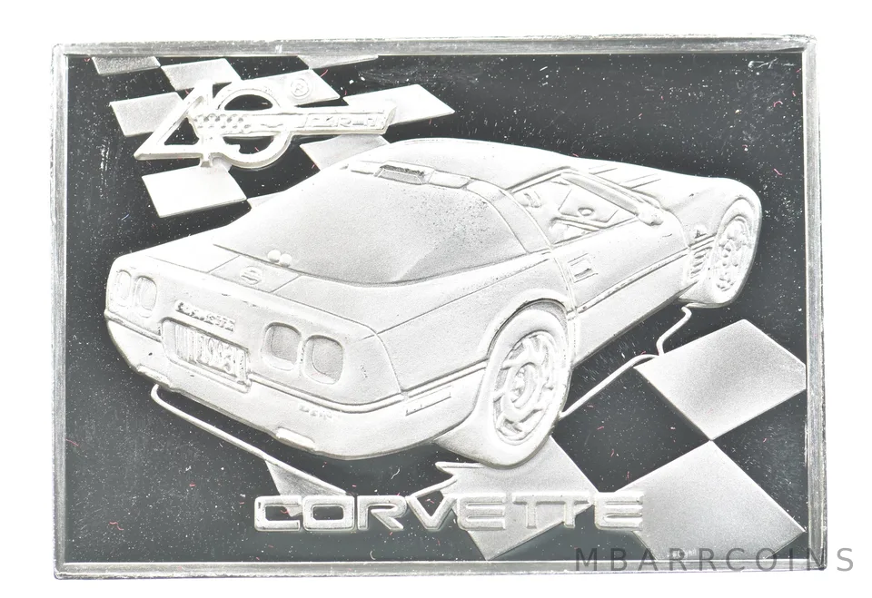 Corvette Silver Art Bar Vintage Car *3282