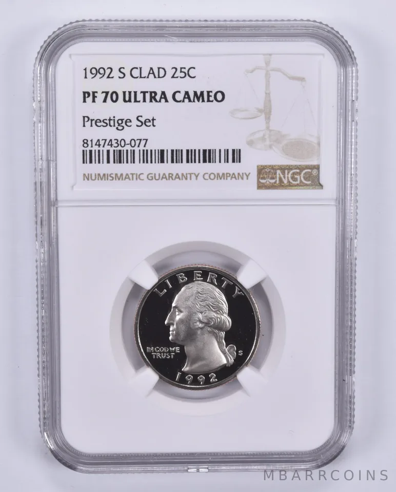 1992-S Washington Quarter CLAD Prestige Set PF70 UCAM NGC Brown Label