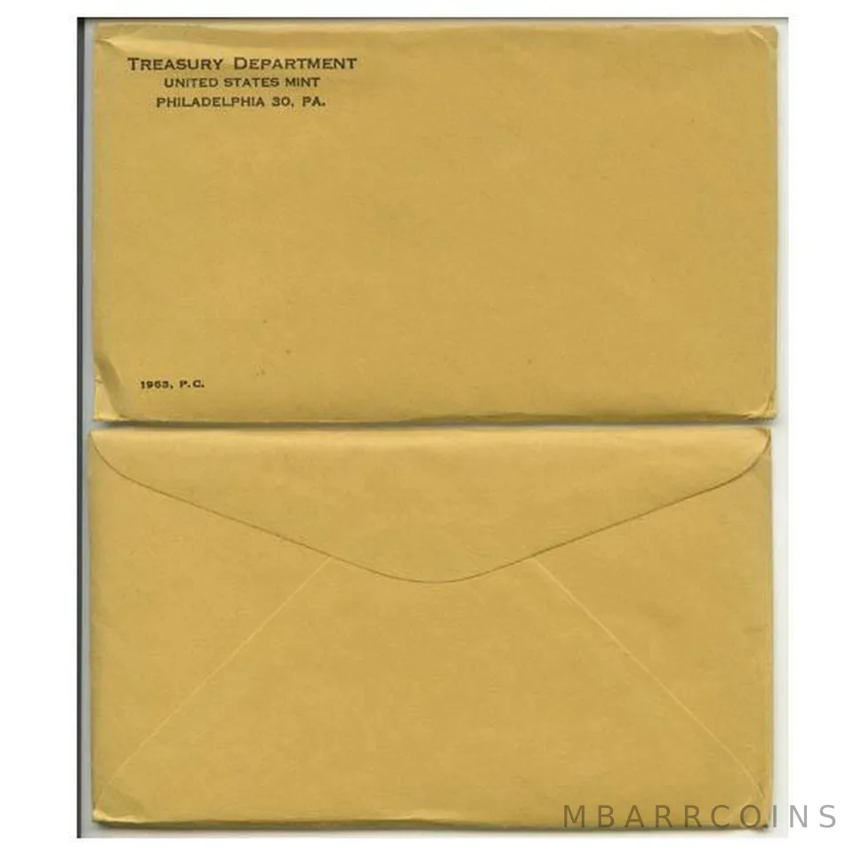 1963 Proof Set in Unopened SEALED Original Envelope & Flatpack (5 Coins)