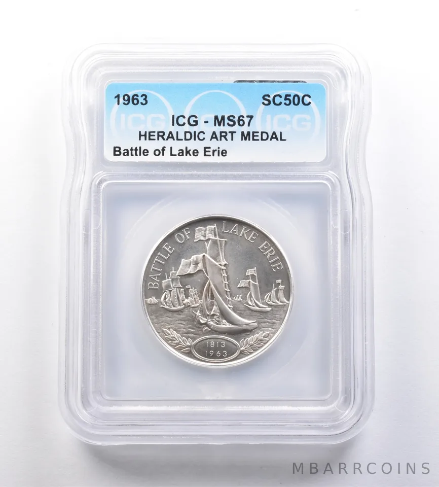 1963 So-Called Half Dollar Battle Of Lake Erie MS67 ICG *7154