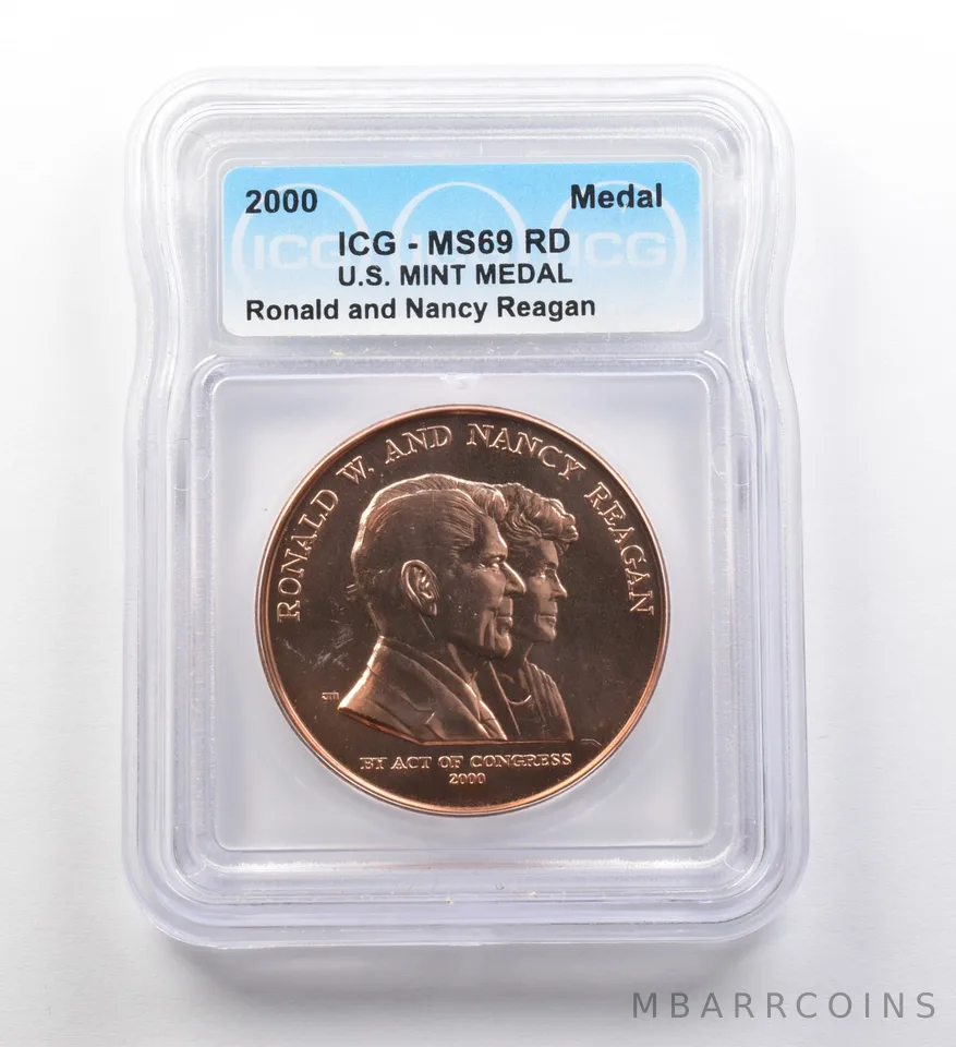 2000 US Mint Medal Ronald And Nancy Reagan MS69 RD ICG *8226