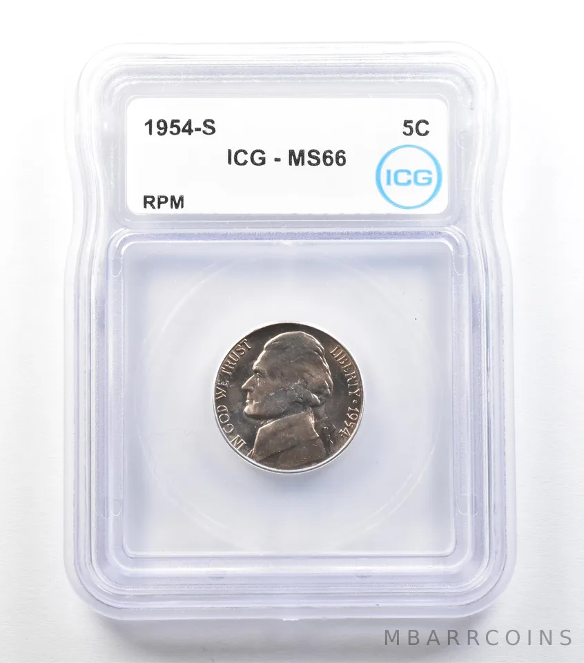 ERROR 1954-S Jefferson Nickel RPM MS66 ICG *3412