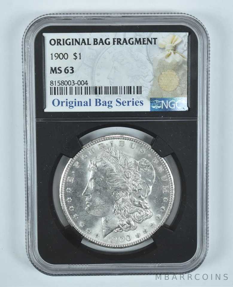 1900 Morgan Silver Dollar Original Bag Fragment MS63 NGC
