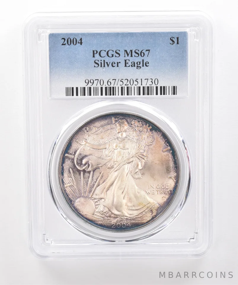 2004 American Silver Eagle MS67 PCGS Beautiful Tone *2000