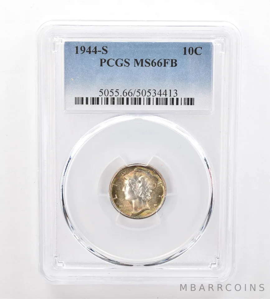 1944-S Mercury Dime MS66 FB PCGS Beautiful Tone *7466