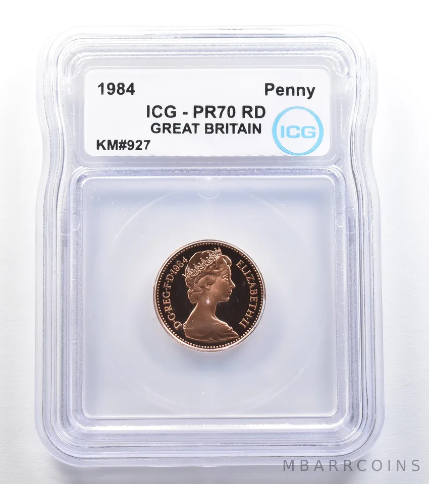 1984 Great Britain Penny KM#927 PR70 RD ICG a7852