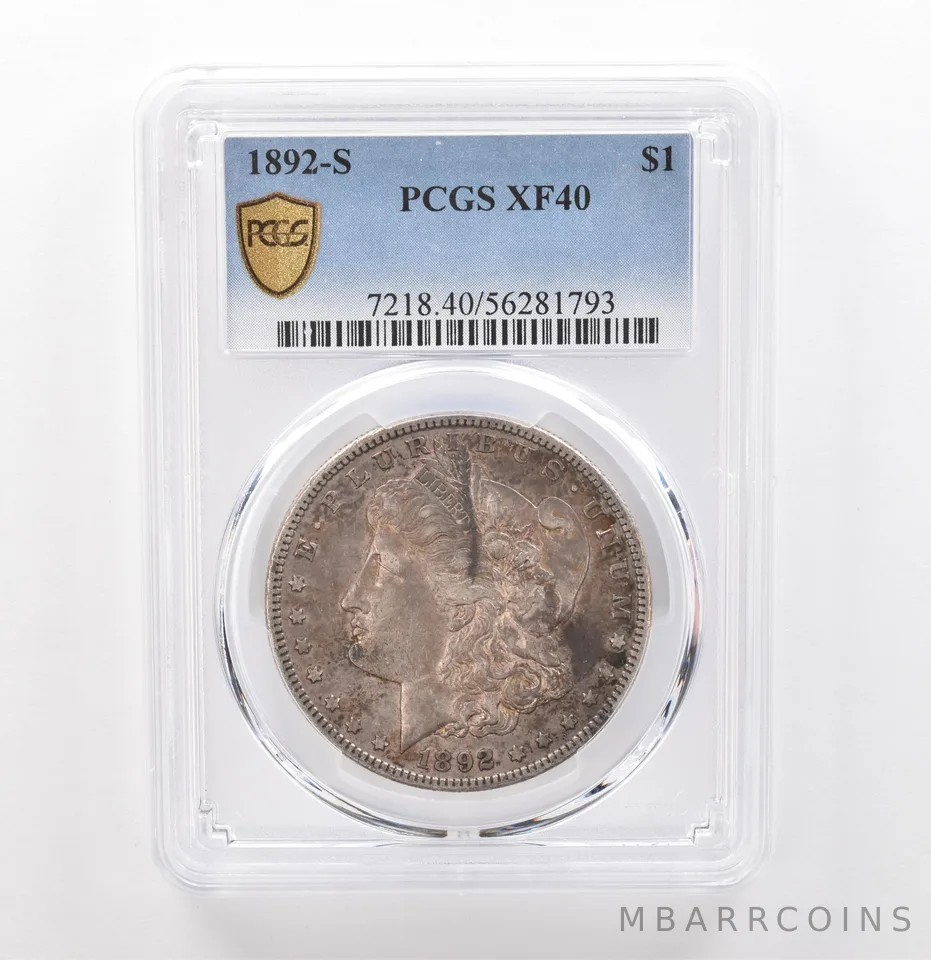 1892-S Morgan Silver Dollar XF40 PCGS Beautiful Tone *7605