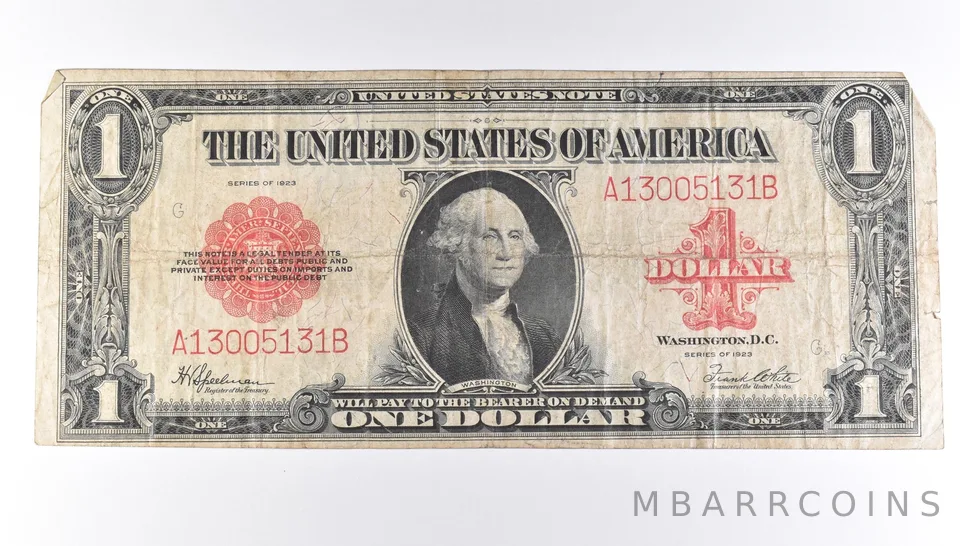 1923 $1 Legal Tender Large Note Red Seal *8855