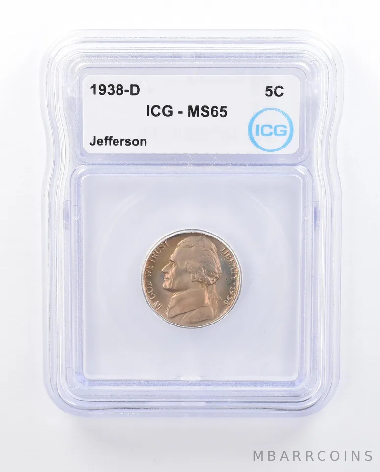1938-D Jefferson Nickel MS65 ICG Awesome Tone *5015