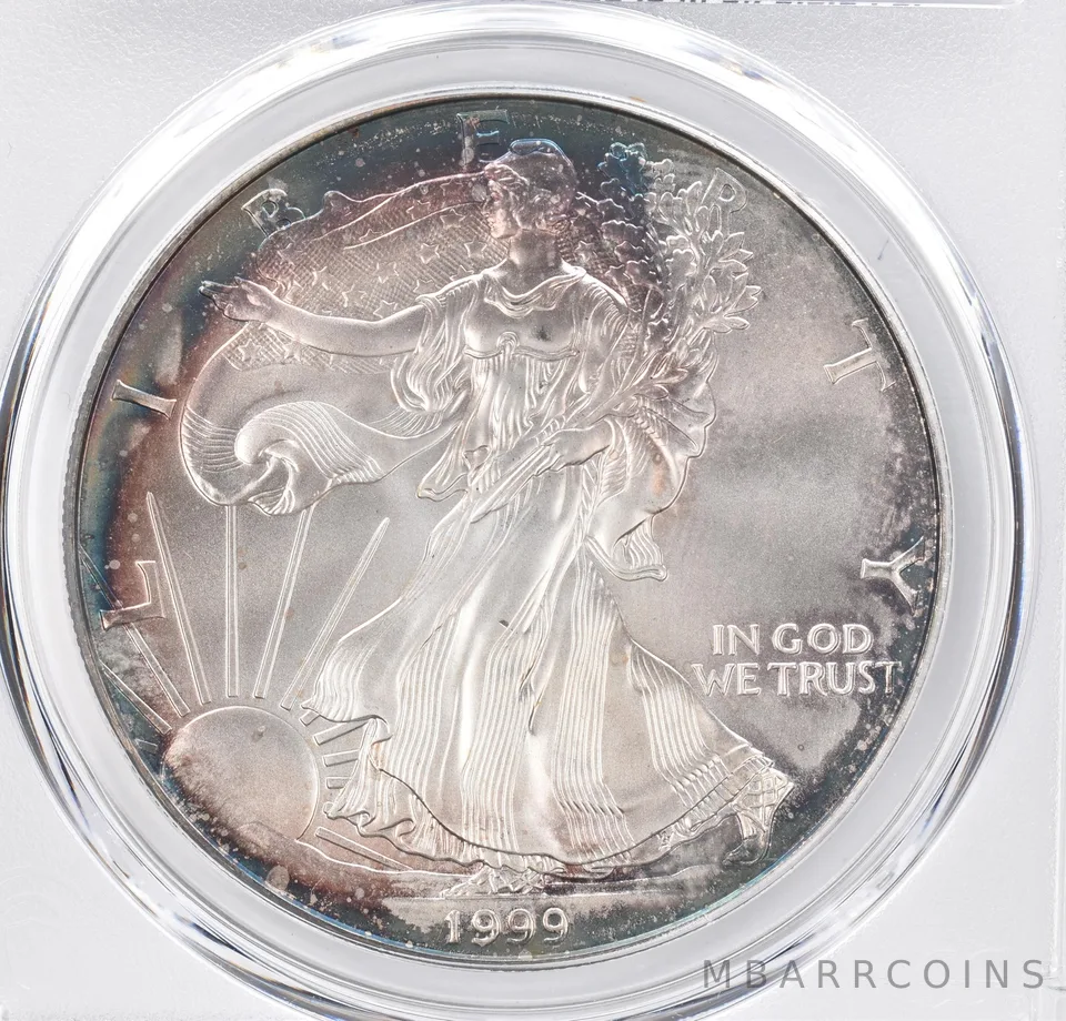 1999 American Silver Eagle MS68 PCGS Beautiful Tone *1237