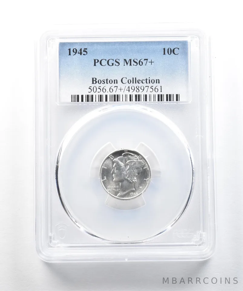 1945 Mercury Dime Boston Collection MS67+ PCGS *0200