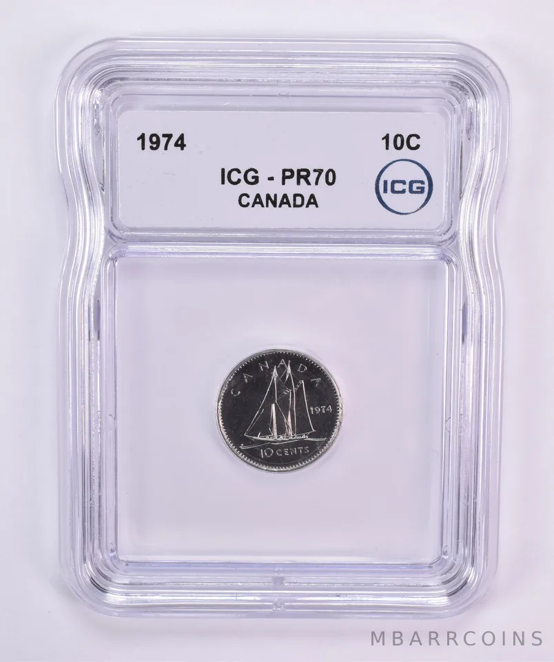 1974 Canada 10 Cents PR70 ICG