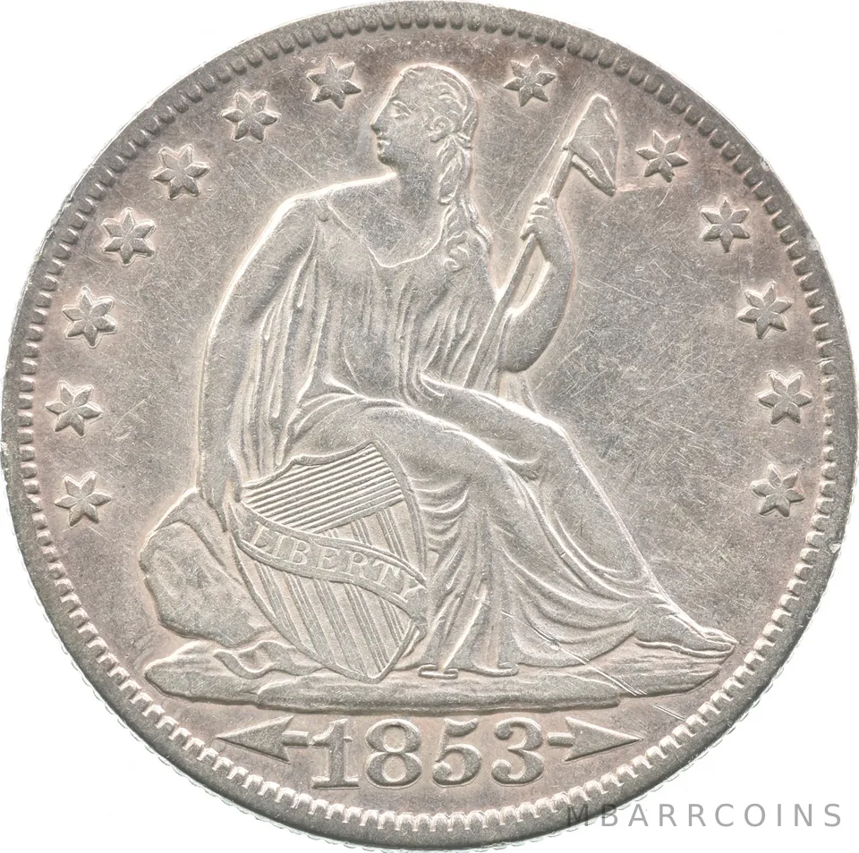 1853 Seated Liberty Half Dollar Arrows a8151