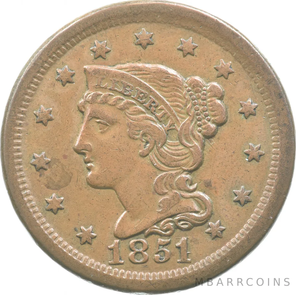 1851/81 Braided Hair Large Cent *8911