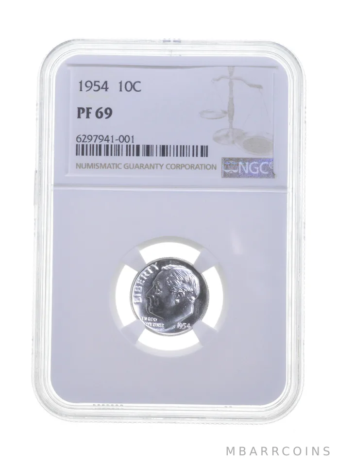 PF69 1954 Roosevelt Dime - Graded NGC *6170