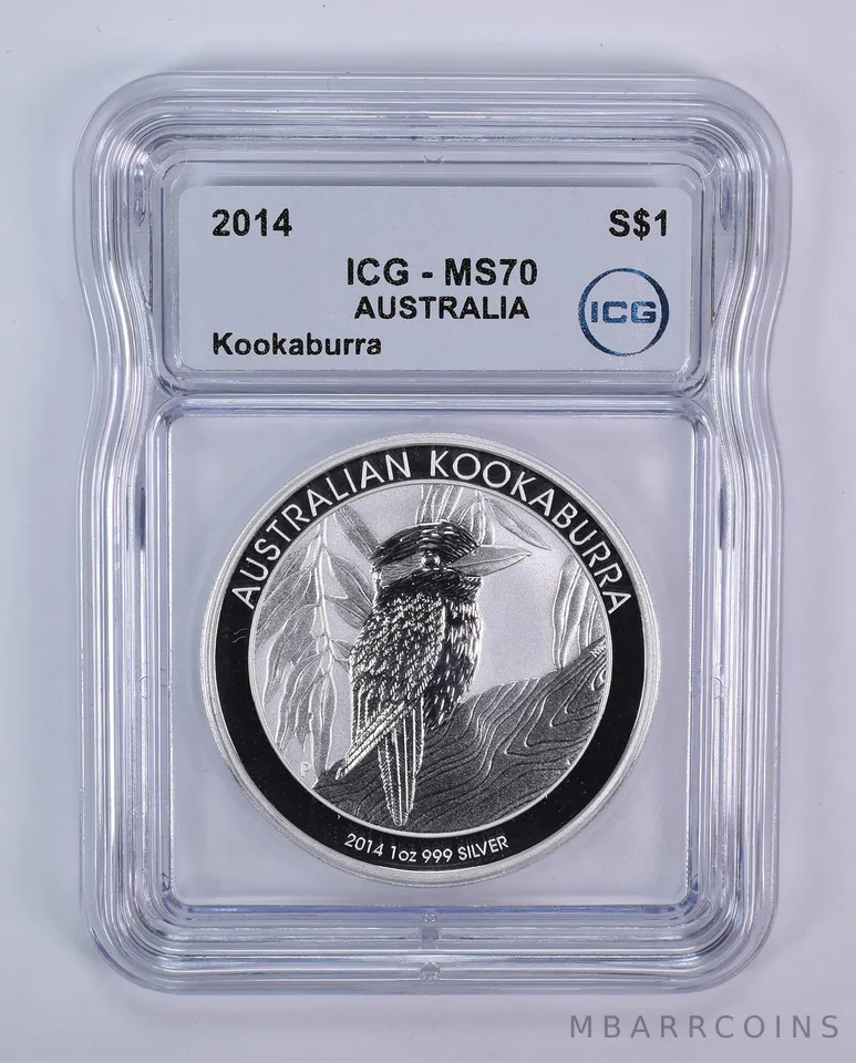2014 P Australia 1 Dollar Silver Kookaburra 1 Oz Silver MS70 ICG