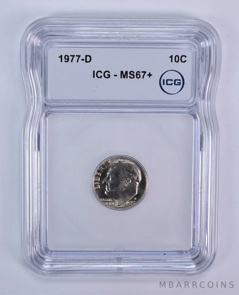 1977-D Roosevelt Dime MS67+ ICG